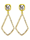 VE2891 Iridescent Post Rhinestone Kite Earrings - MiMi Wholesale