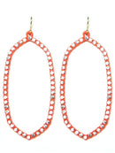 VE3017 Rhinestone Oval Dangle Earrings - MiMi Wholesale