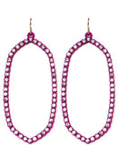 VE3017 Rhinestone Oval Dangle Earrings - MiMi Wholesale