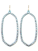 VE3017 Rhinestone Oval Dangle Earrings - MiMi Wholesale