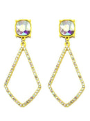 VE3025 Iridescent Post Rhinestone Kite Earrings - MiMi Wholesale