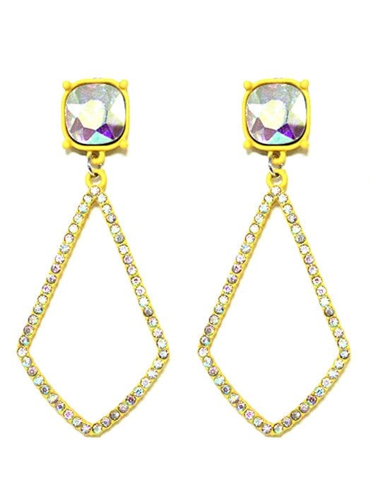 VE3025 Iridescent Post Rhinestone Kite Earrings - MiMi Wholesale