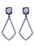 VE3025 Iridescent Post Rhinestone Kite Earrings - MiMi Wholesale