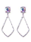 VE3025 Iridescent Post Rhinestone Kite Earrings - MiMi Wholesale