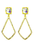 VE3025 Iridescent Post Rhinestone Kite Earrings - MiMi Wholesale