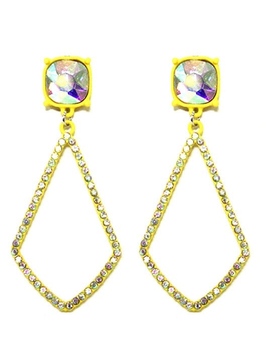 VE3025 Iridescent Post Rhinestone Kite Earrings - MiMi Wholesale