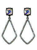 VE3025 Iridescent Post Rhinestone Kite Earrings - MiMi Wholesale