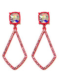 VE3025 Iridescent Post Rhinestone Kite Earrings - MiMi Wholesale