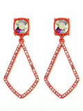 VE3025 Iridescent Post Rhinestone Kite Earrings - MiMi Wholesale