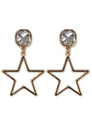 VE3081 Iridescent Post Star Dangle Earrings - MiMi Wholesale