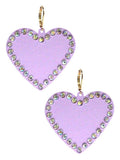 VE3535 Rhinestone Heart Dangle Earrings - MiMi Wholesale