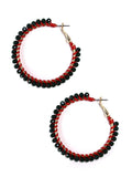 VE4242 Lily Bead Hoop Earrings - MiMi Wholesale