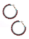 VE4242 Lily Bead Hoop Earrings - MiMi Wholesale