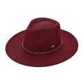 VFE0003 Chain Trim Band Felt Panama Hat - MiMi Wholesale