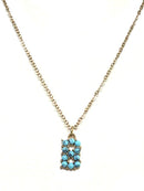 VNE1147 16 Piece Assorted Turquoise Beaded Initial Necklace Pack - MiMi Wholesale