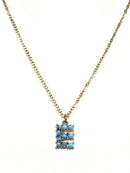 VNE1147 16 Piece Assorted Turquoise Beaded Initial Necklace Pack - MiMi Wholesale