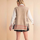 VTC0048 V Neck Knit Vest With Tassels - MiMi Wholesale