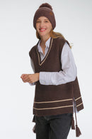 VTC0048 V Neck Knit Vest With Tassels - MiMi Wholesale