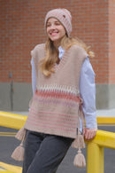 VTC0060 Chevron Print Knit Vest With Tassels - MiMi Wholesale