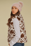 VTC0136 Haygrazer Faux Fur Spotted Cow Vest - MiMi Wholesale