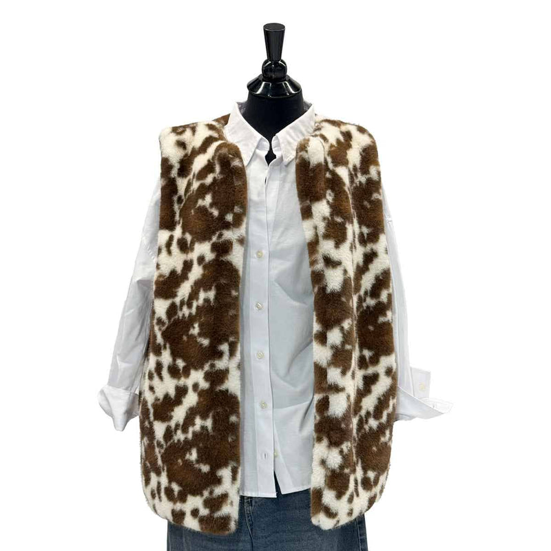 VTC0138 Fur Cow Vest - MiMi Wholesale