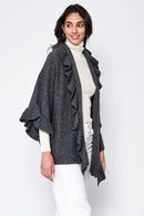WCC320107 Yolanda Ruffle Knit Cardigan - MiMi Wholesale