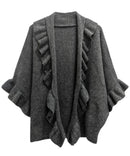 WCC320107 Yolanda Ruffle Knit Cardigan - MiMi Wholesale