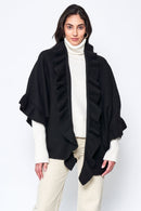 WCC320107 Yolanda Ruffle Knit Cardigan - MiMi Wholesale