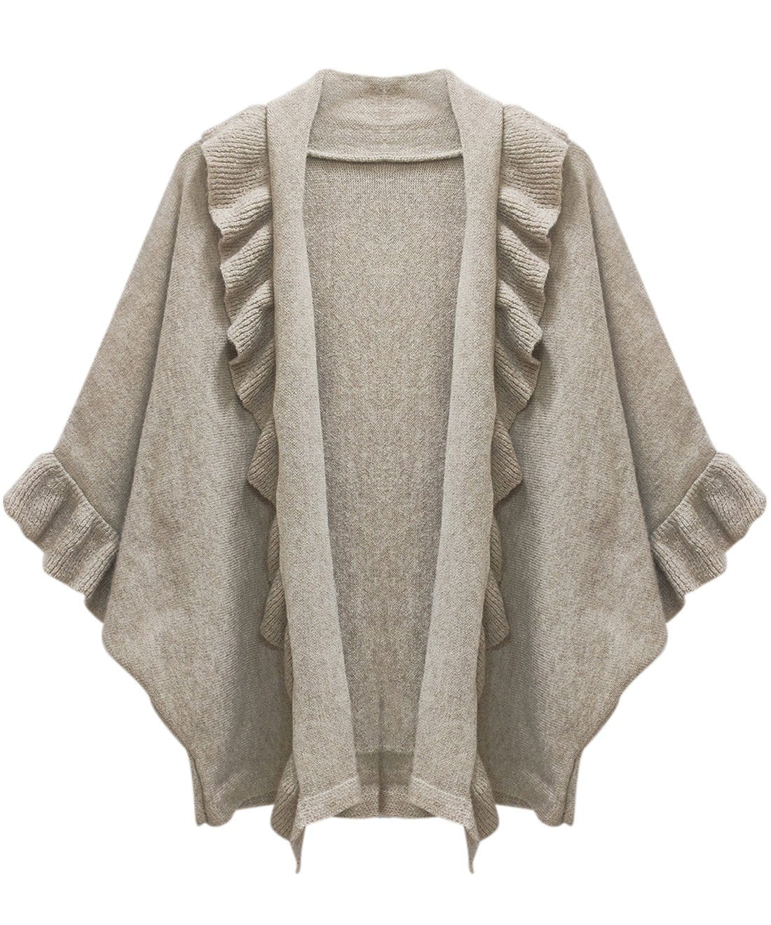 WCC320107 Yolanda Ruffle Knit Cardigan - MiMi Wholesale