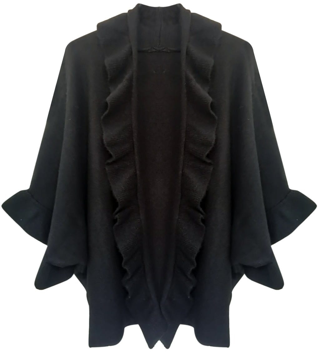 WCC320107 Yolanda Ruffle Knit Cardigan - MiMi Wholesale