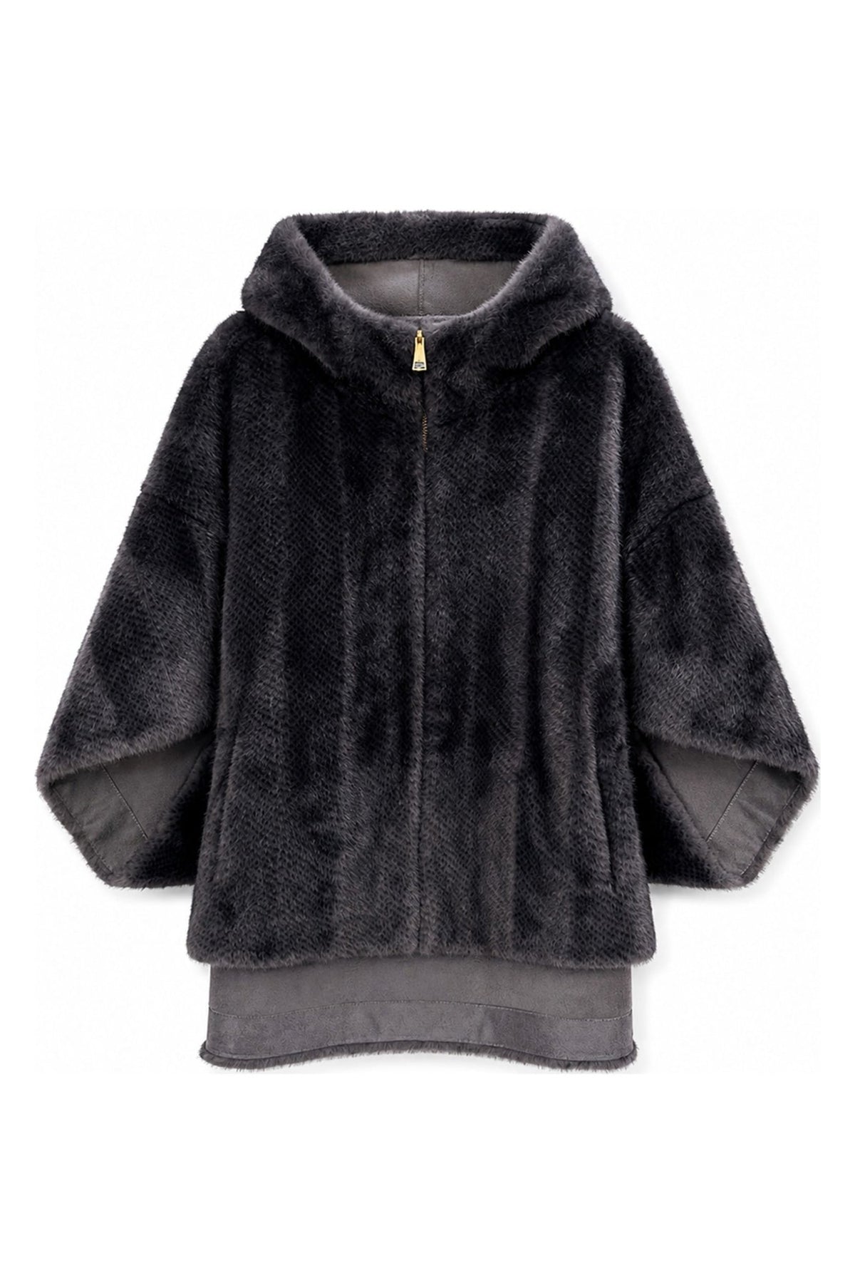 WCJS506 Vivian Reversible Faux Fur Cape Jacket - MiMi Wholesale