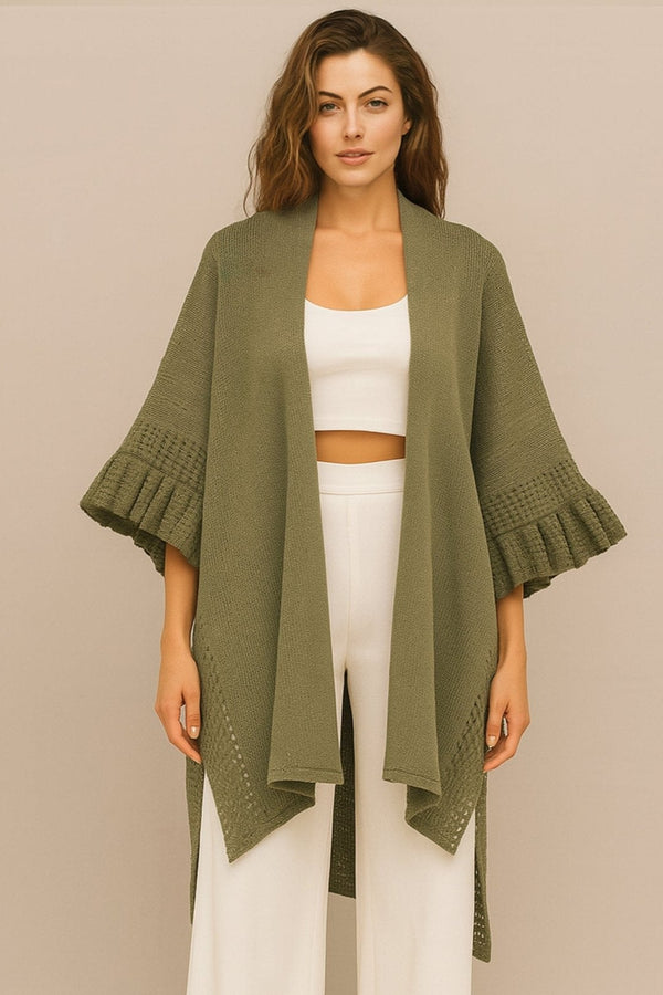WCK520112 Kiara Solid Knit Kimono - MiMi Wholesale