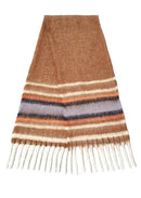 WCL120078 Cierra Multi Stripe Cozy Scarf With Fringe - MiMi Wholesale