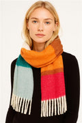 WCL120084 Sherrie Multi Stripe Cozy Scarf With Fringe - MiMi Wholesale