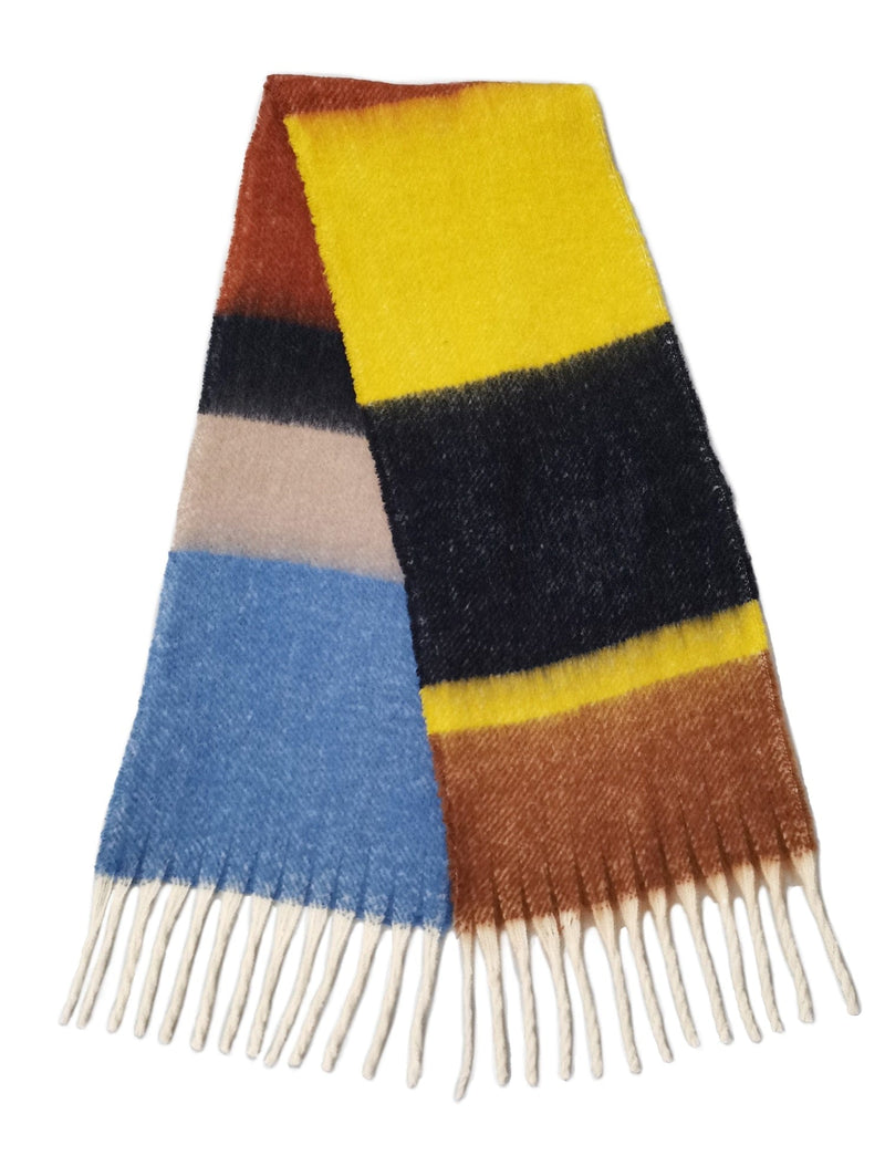 WCL120084 Sherrie Multi Stripe Cozy Scarf With Fringe - MiMi Wholesale