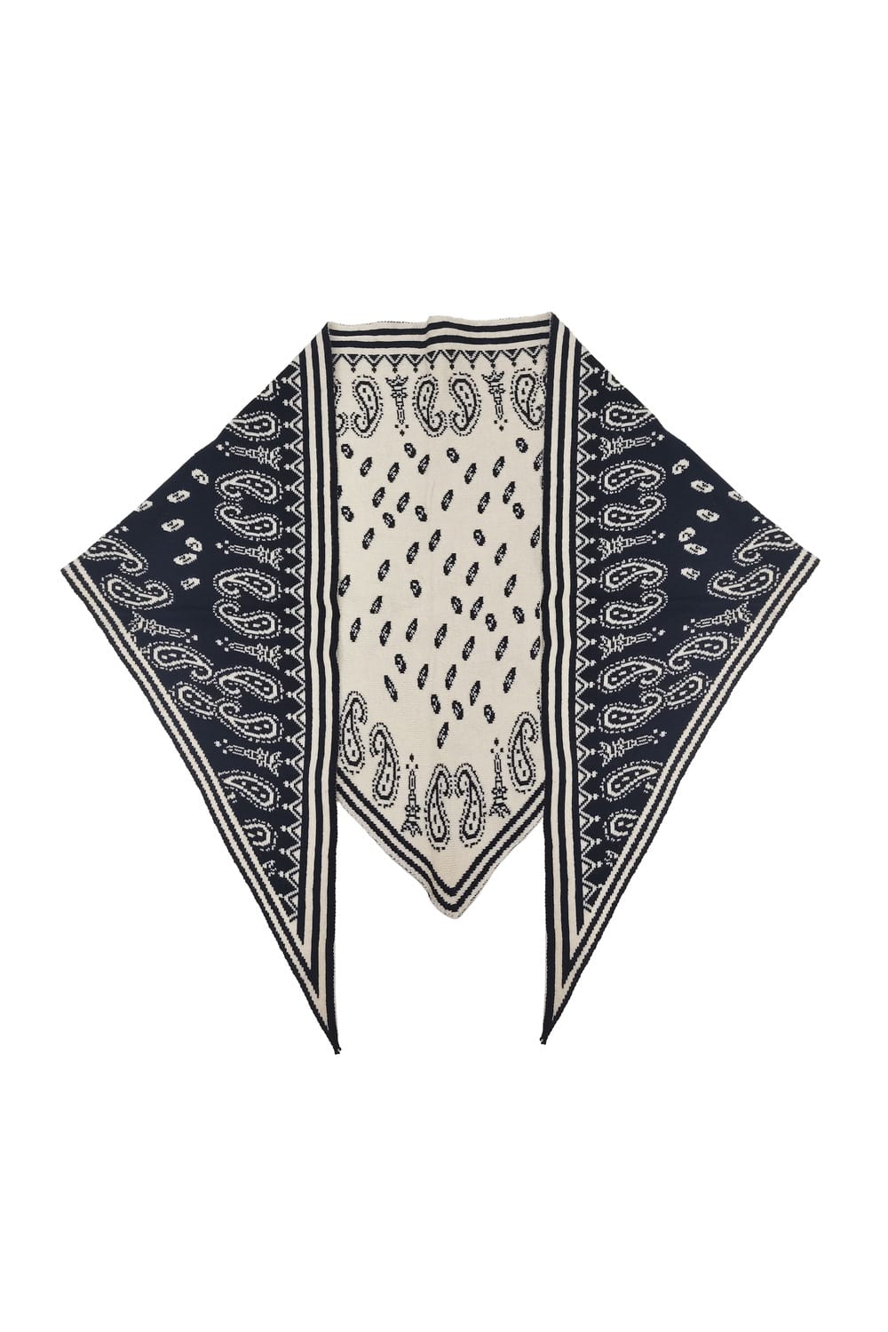 WCLS624 Hazel Paisley Knit Triangle Scarf - MiMi Wholesale