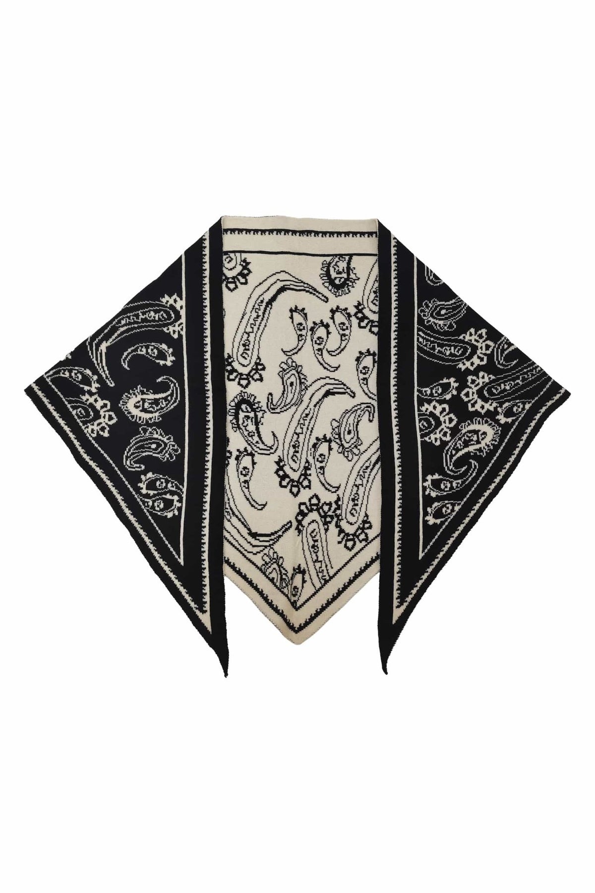 WCLS625 Bianca Paisley Triangle Knit Scarf - MiMi Wholesale