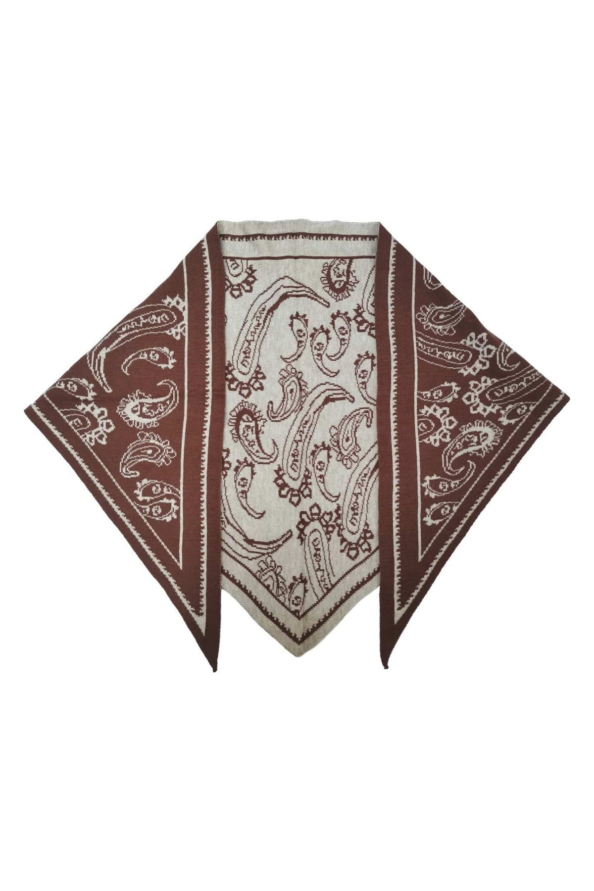 WCLS625 Bianca Paisley Triangle Knit Scarf - MiMi Wholesale