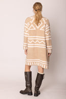 WCR420029 Aztec Long Cardigan - MiMi Wholesale