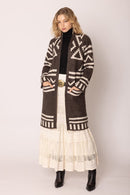 WCR420029 Aztec Long Cardigan - MiMi Wholesale