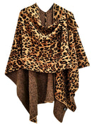 WCR420045 Leopard Knit Ruana With Shoulder strap - MiMi Wholesale