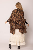 WCR420045 Leopard Knit Ruana with Shoulder strap - MiMi Wholesale