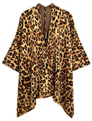 WCR420045 Leopard Knit Ruana With Shoulder strap - MiMi Wholesale