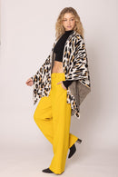 WCR420046 Leopard Knit Ruana with Shoulder Strap - MiMi Wholesale