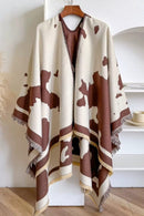WCR520150 Cow Pattern Print Ruana - MiMi Wholesale