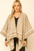WCR520153 Leopard Print Ruana - MiMi Wholesale