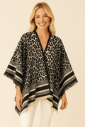 WCR520153 Leopard Print Ruana - MiMi Wholesale