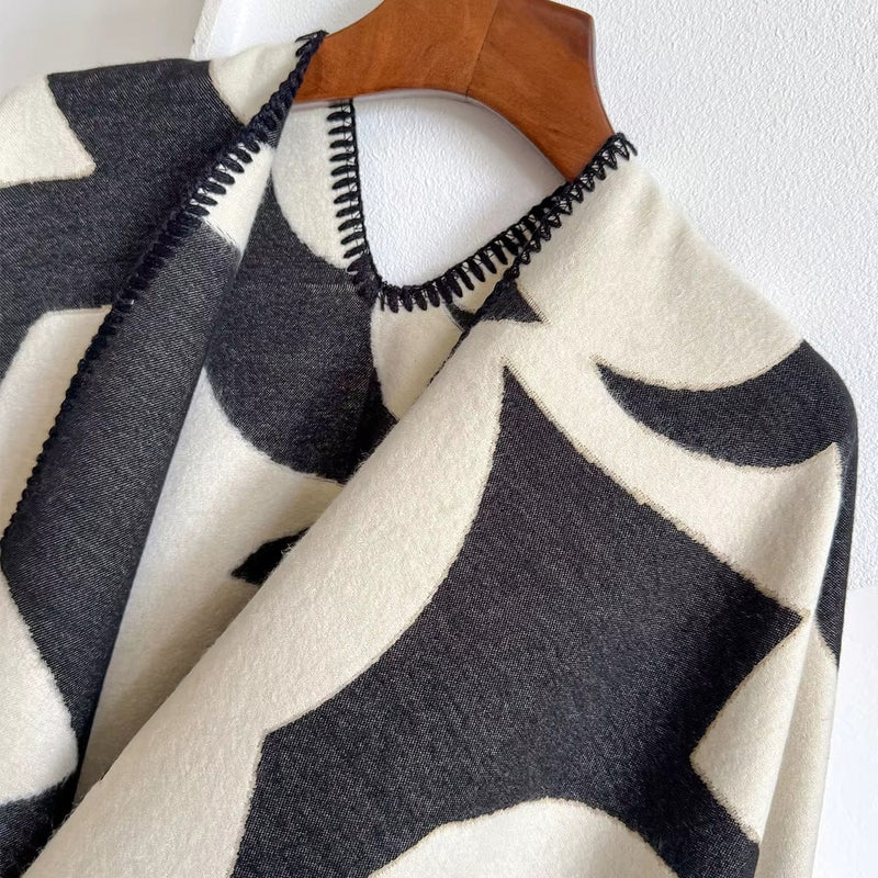 WCR520154 Flower Print Ruana - MiMi Wholesale