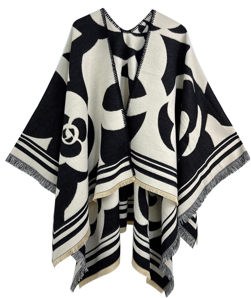 WCR520154 Flower Print Ruana - MiMi Wholesale