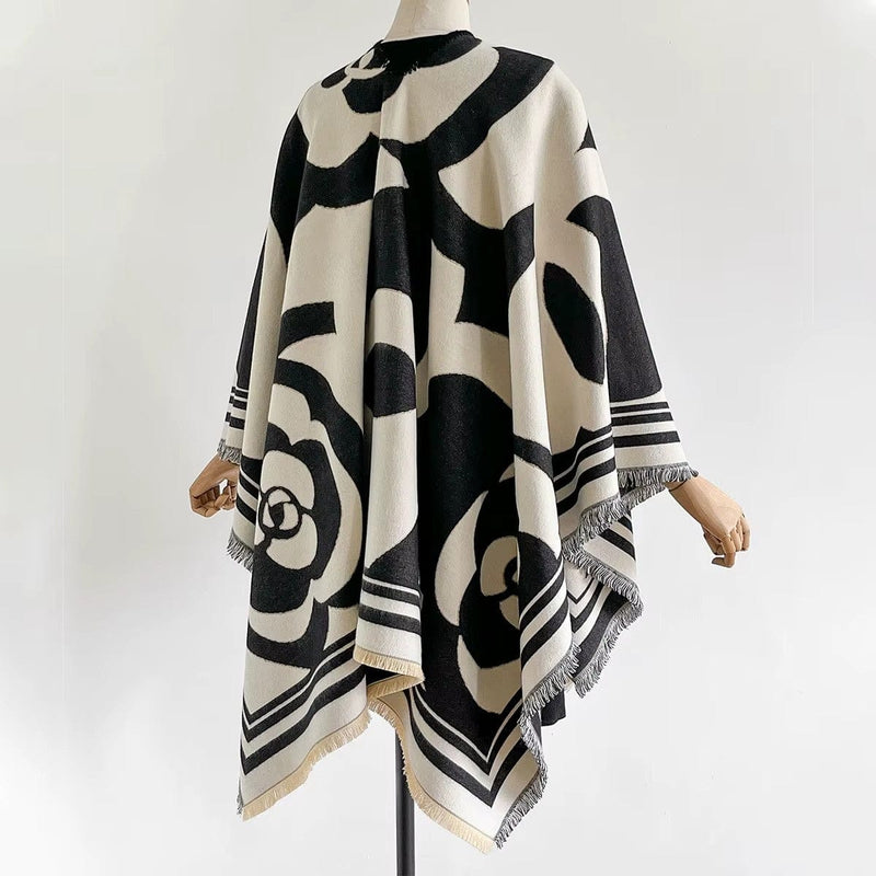 WCR520154 Flower Print Ruana - MiMi Wholesale